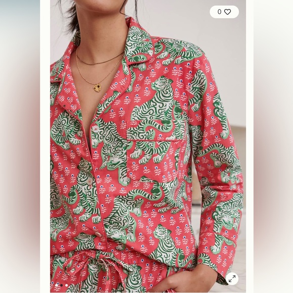 Anthropologie 🆕 Printfresh Ruby Tiger Queen Pajamas - Picture 2 of 3